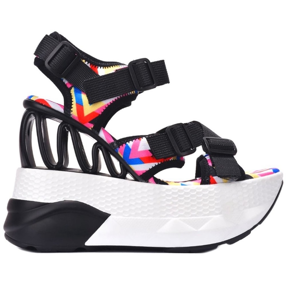 Cape Robbin Play Dirty Remix Platform Sandals Size 7 Wearable Art 🖼️ Like New